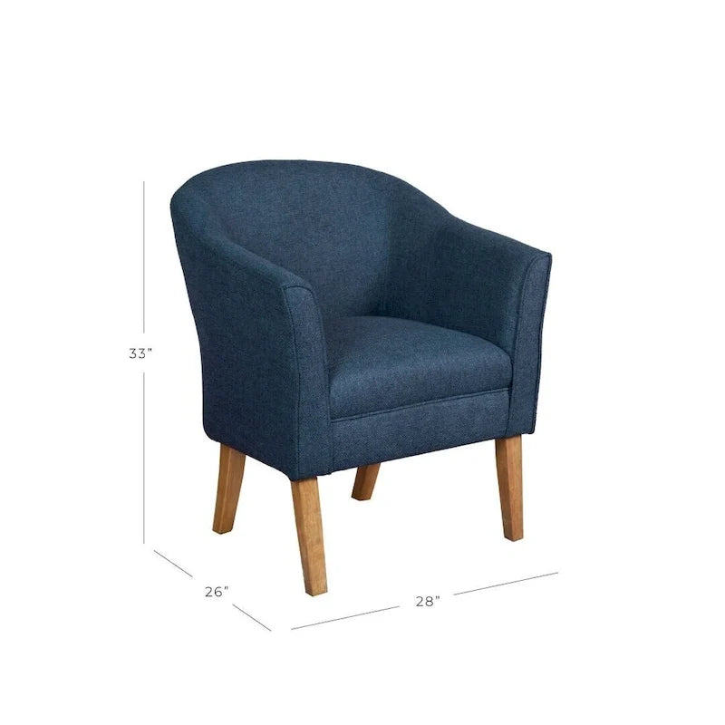 Porch & Den Kingswell Navy Chunky Textured Accent Chair