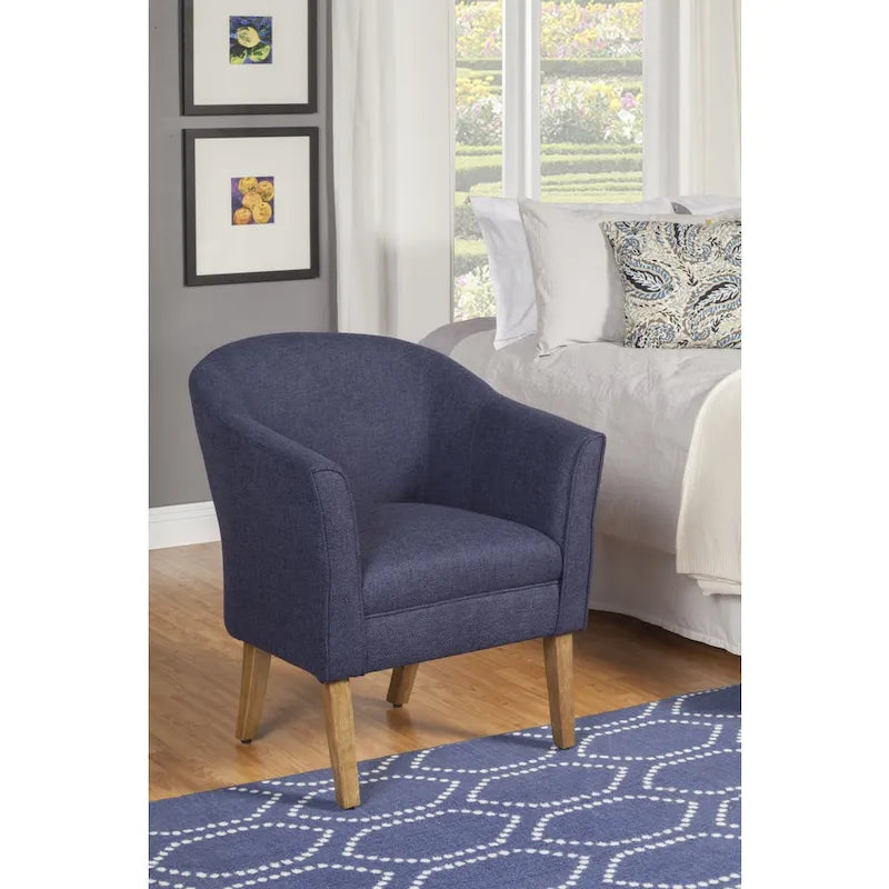 Porch & Den Kingswell Navy Chunky Textured Accent Chair