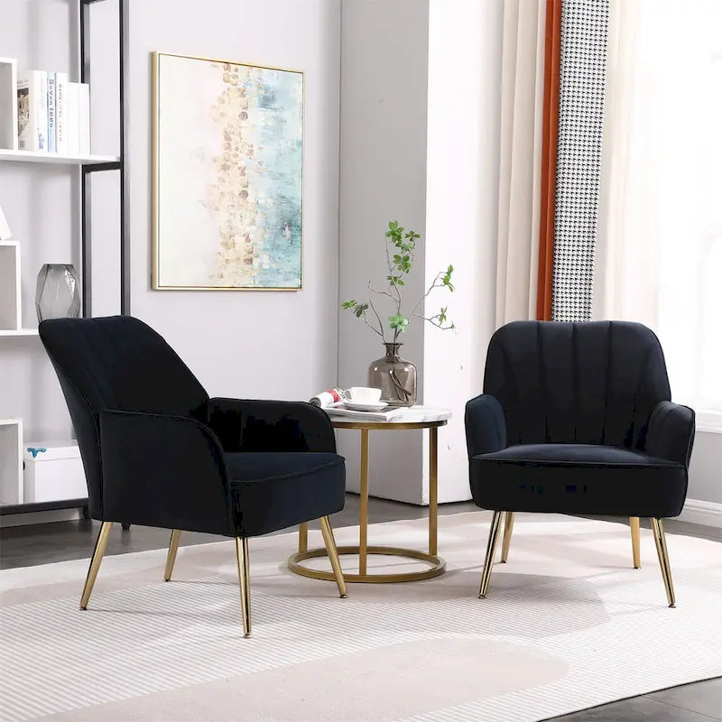 Modern Mid Century Chair Velvet Sherpa Armchair
