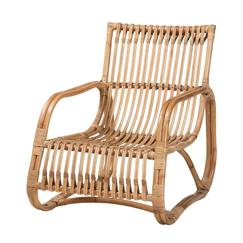 Blanca Modern Bohemian Natural Rattan Accent Chair