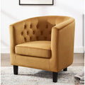 Fauteuil crapaud Bristol Classic Cognac en velours capitonné
