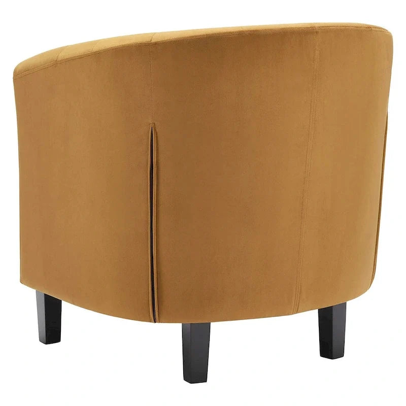 Fauteuil crapaud Bristol Classic Cognac en velours capitonné