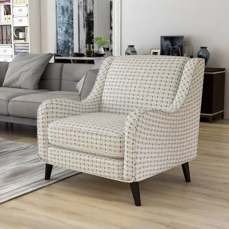 Fauteuil Eldan à motif rayé, tapissé en tissu multicolore, par Furniture of America