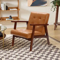 Fauteuil d'appoint rembourré marron pour salon