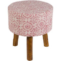Tabouret en bois de style bohème rose Shantanu