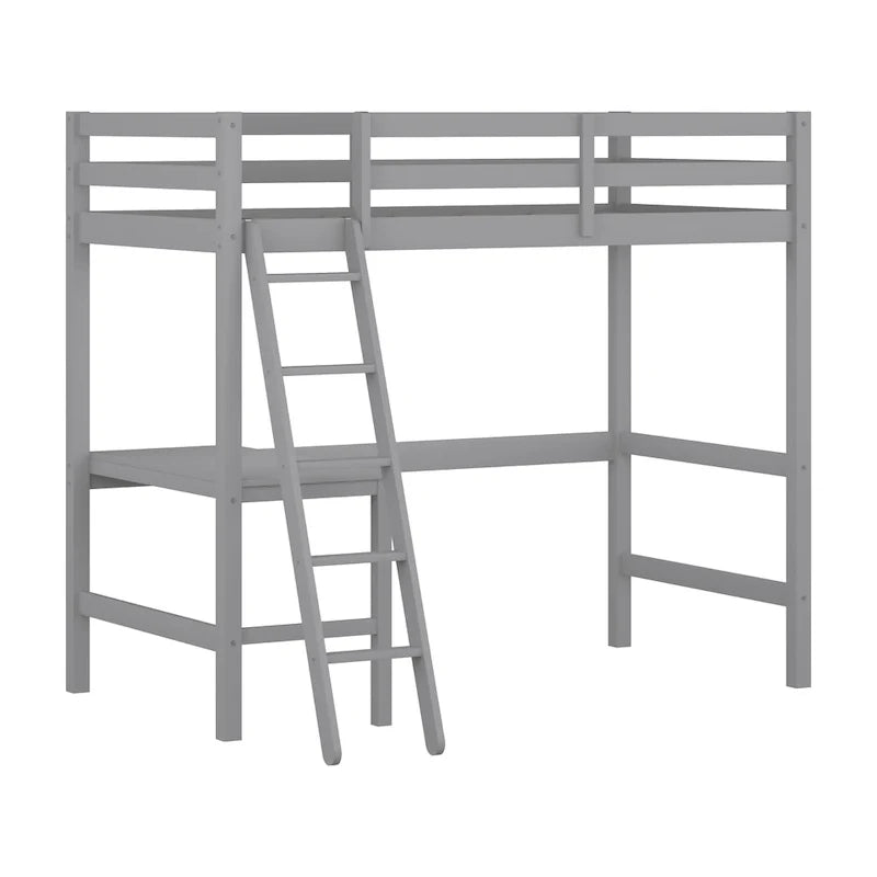 Lit mezzanine simple en bois avec bureau Hillsdale Caspian