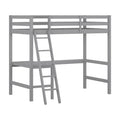 Lit mezzanine simple en bois avec bureau Hillsdale Caspian