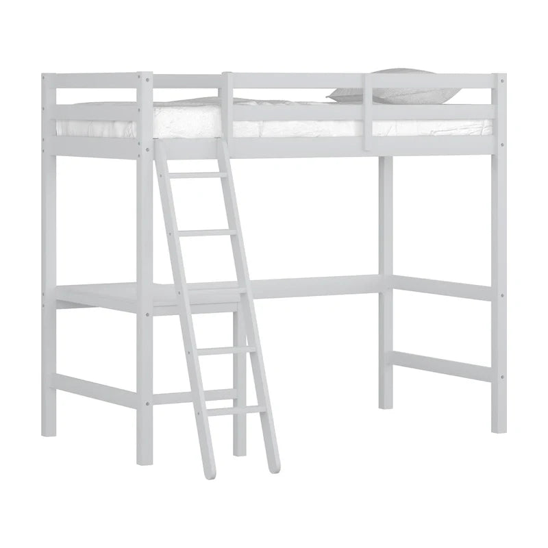 Lit mezzanine simple en bois avec bureau Hillsdale Caspian