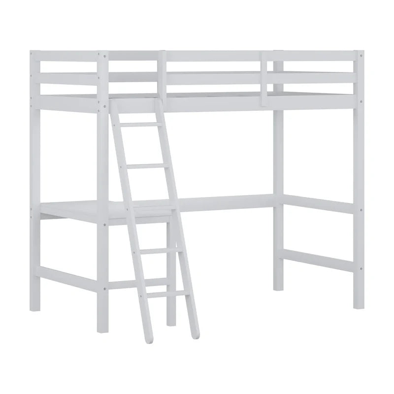 Lit mezzanine simple en bois avec bureau Hillsdale Caspian