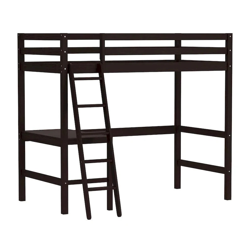 Lit mezzanine simple en bois avec bureau Hillsdale Caspian