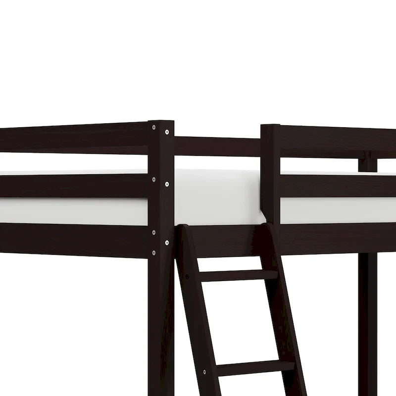 Lit mezzanine simple en bois avec bureau Hillsdale Caspian
