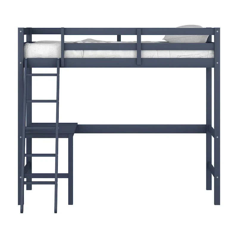 Lit mezzanine simple en bois avec bureau Hillsdale Caspian