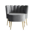 CraftPorch Luxurious Velvet Upholstered Accent Chair with Stool