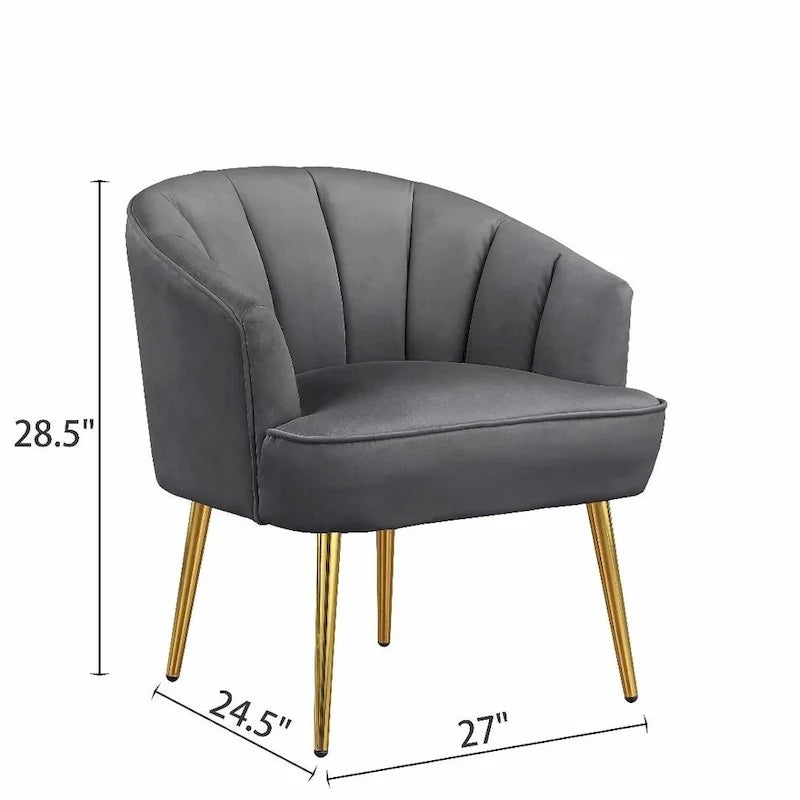 Morden Fort Velvet Accent Chair Slipper Chair