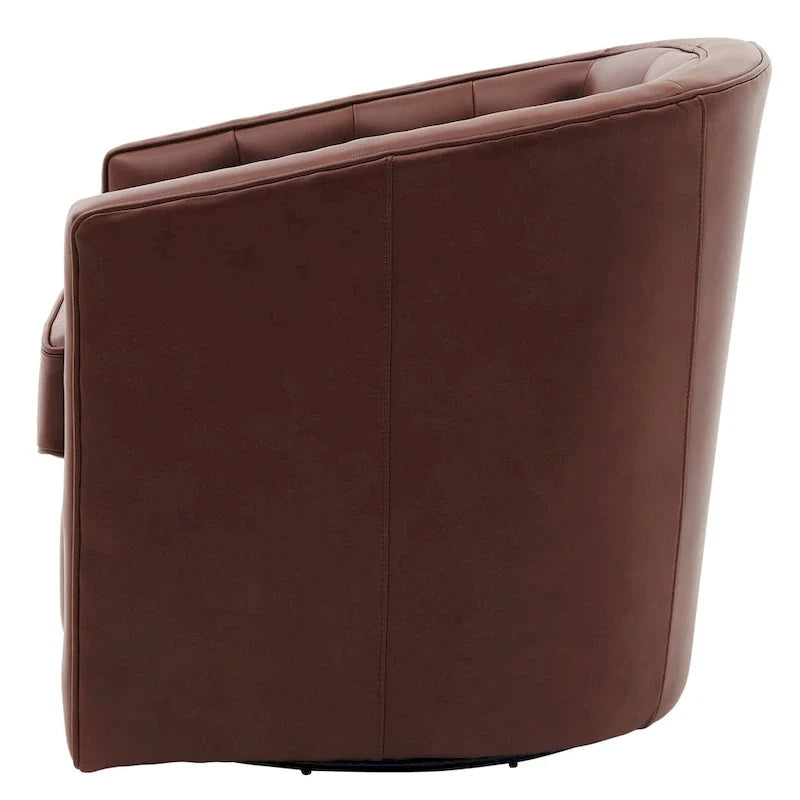 Fauteuil pivotant en cuir pleine fleur Walsh