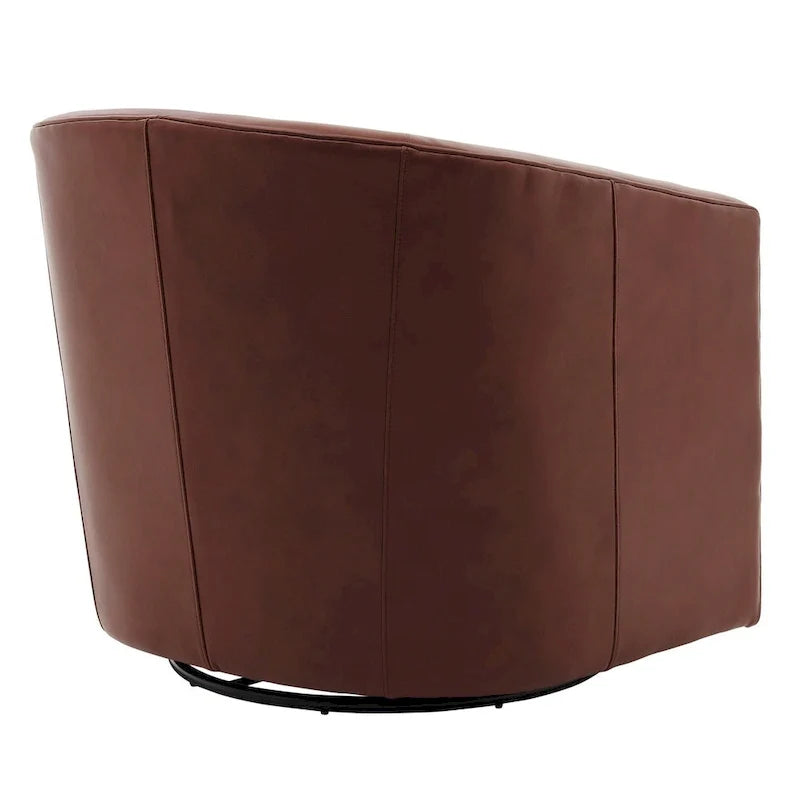 Fauteuil pivotant en cuir pleine fleur Walsh