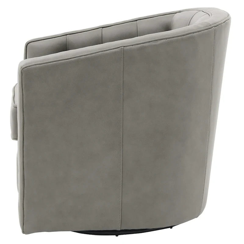 Fauteuil pivotant en cuir pleine fleur Walsh