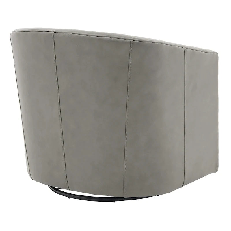 Fauteuil pivotant en cuir pleine fleur Walsh