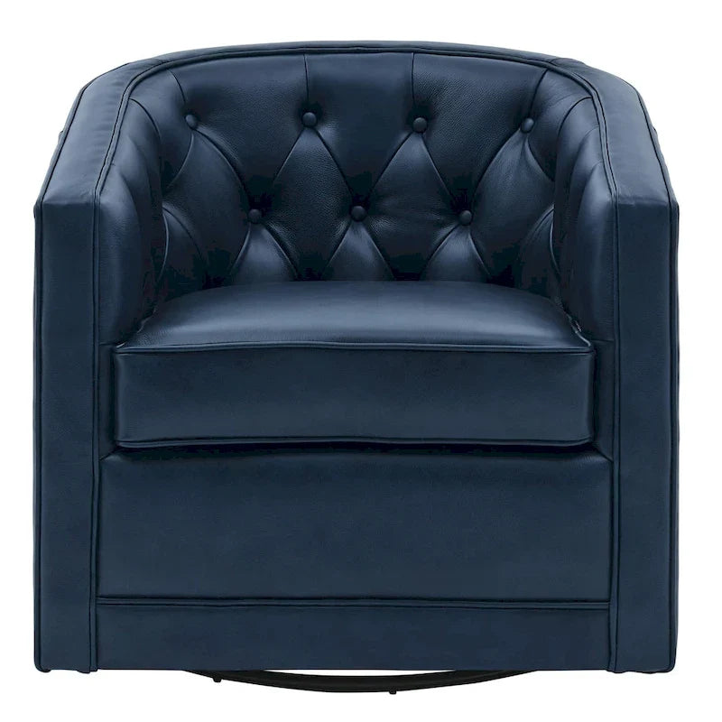 Fauteuil pivotant en cuir pleine fleur Walsh