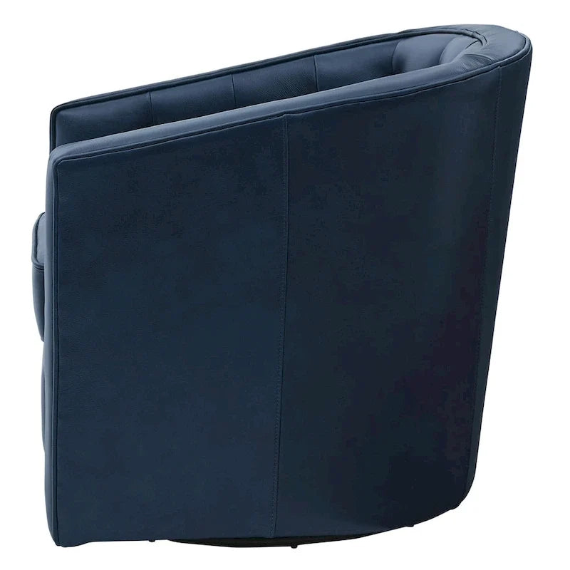 Fauteuil pivotant en cuir pleine fleur Walsh