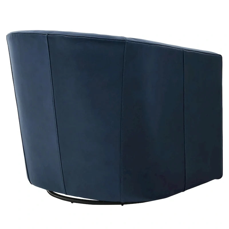 Fauteuil pivotant en cuir pleine fleur Walsh