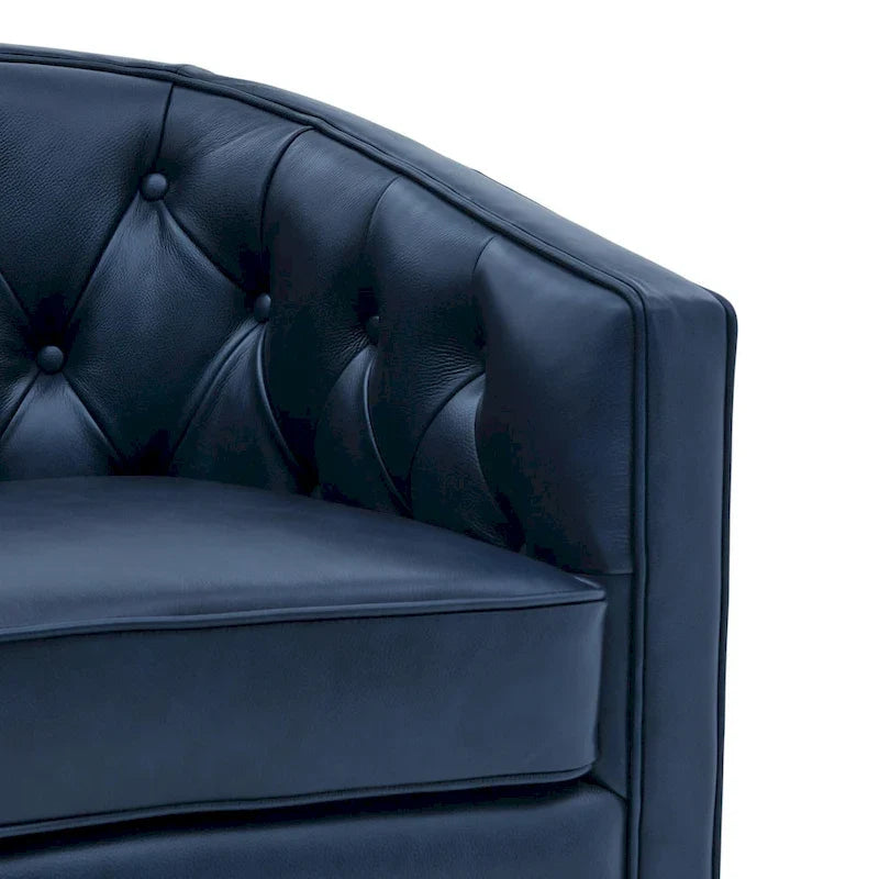 Fauteuil pivotant en cuir pleine fleur Walsh