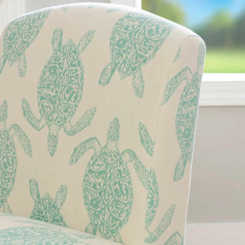 Terrapin Upholstered Turtle Pattern Accent Chair