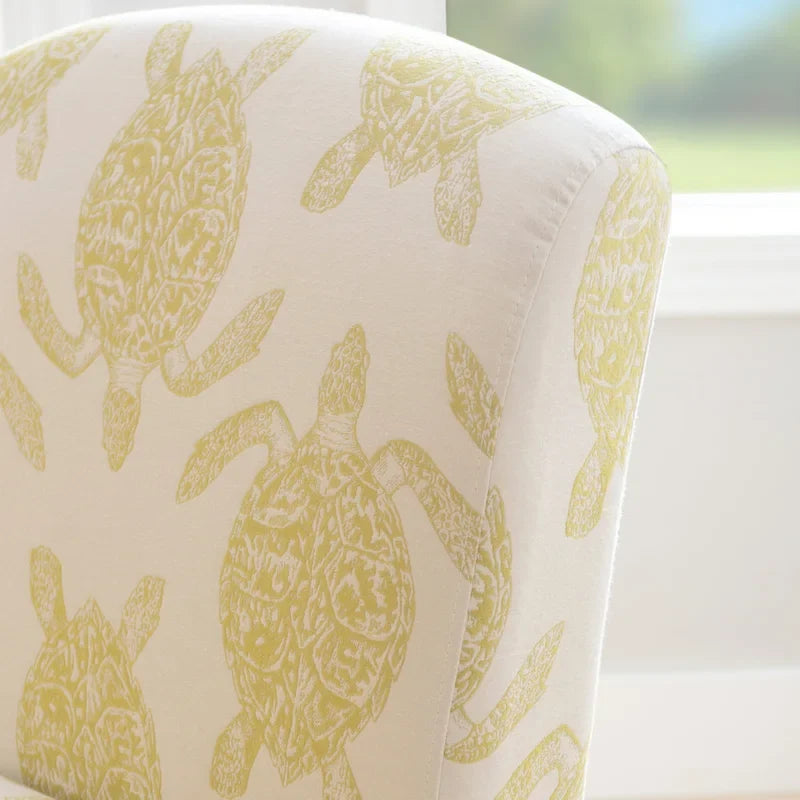 Terrapin Upholstered Turtle Pattern Accent Chair