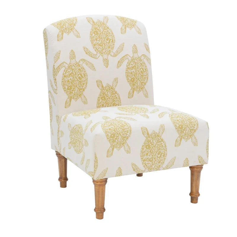 Terrapin Upholstered Turtle Pattern Accent Chair