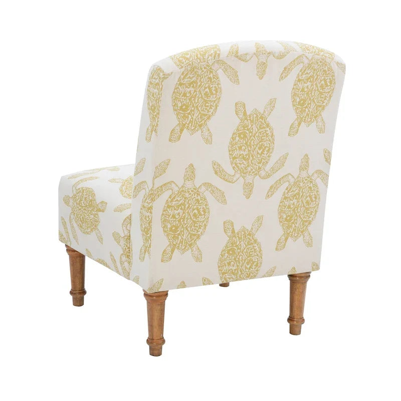 Terrapin Upholstered Turtle Pattern Accent Chair