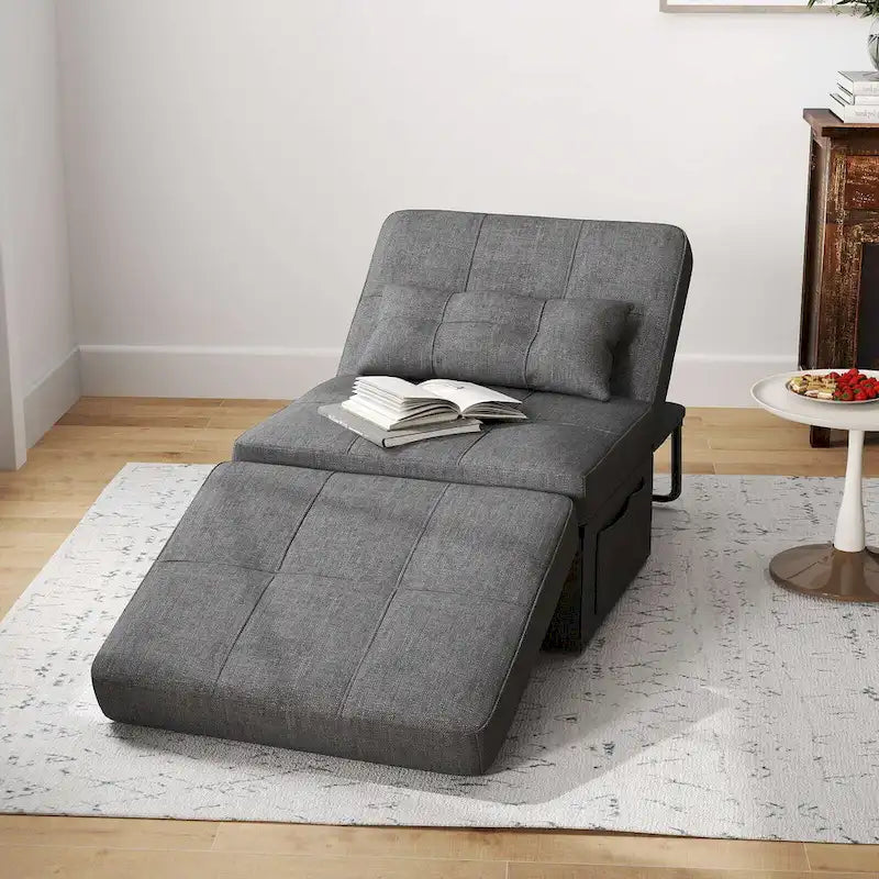 4 in 1 Convertible Sofa Bed Sleeper Sofa Chair Couch Bed, Lounger Adjustable Folding Ottoman Backrest for Living Room, Bedroom