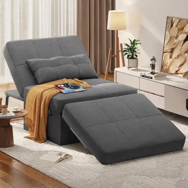 4 in 1 Convertible Sofa Bed Sleeper Sofa Chair Couch Bed, Lounger Adjustable Folding Ottoman Backrest for Living Room, Bedroom