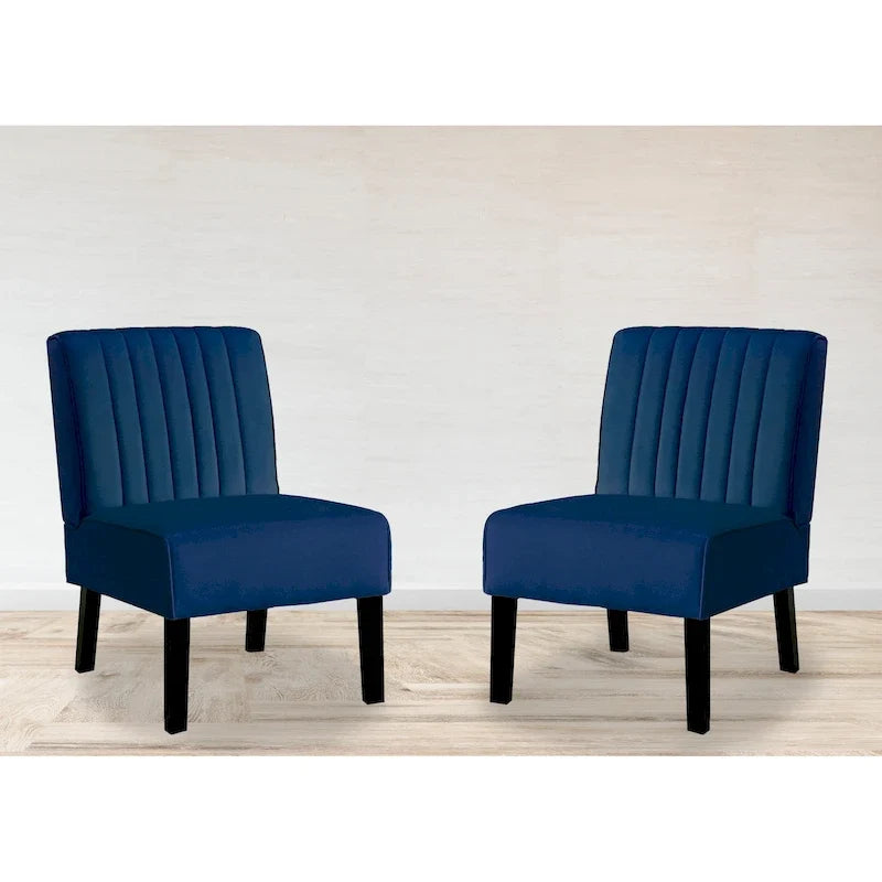 US Pride Nightingale, ensemble de 2 chaises d'appoint en velours à dossier rayé