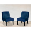 US Pride Nightingale, ensemble de 2 chaises d'appoint en velours à dossier rayé