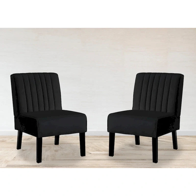 US Pride Nightingale, ensemble de 2 chaises d'appoint en velours à dossier rayé