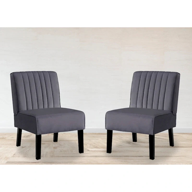 US Pride Nightingale, ensemble de 2 chaises d'appoint en velours à dossier rayé