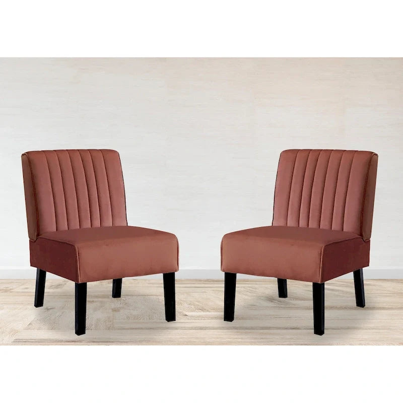 US Pride Nightingale, ensemble de 2 chaises d'appoint en velours à dossier rayé