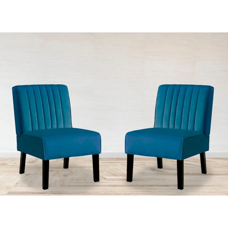 US Pride Nightingale, ensemble de 2 chaises d'appoint en velours à dossier rayé