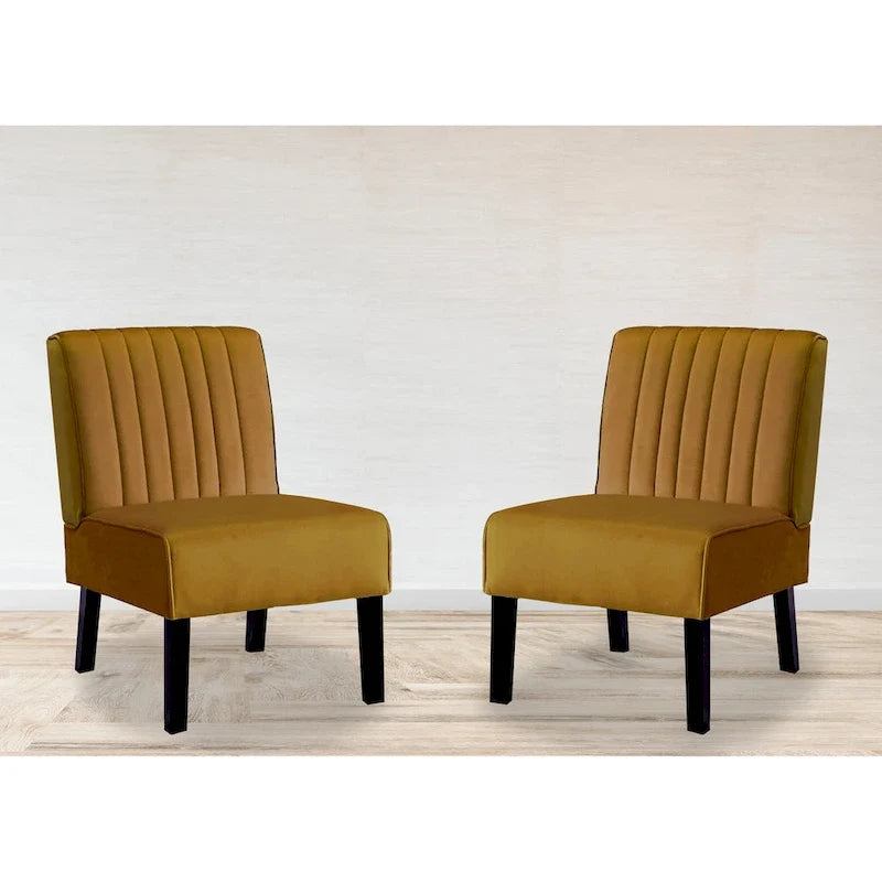 US Pride Nightingale, ensemble de 2 chaises d'appoint en velours à dossier rayé