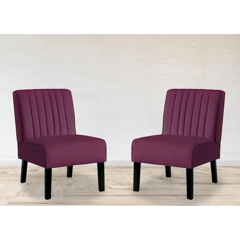 US Pride Nightingale, ensemble de 2 chaises d'appoint en velours à dossier rayé