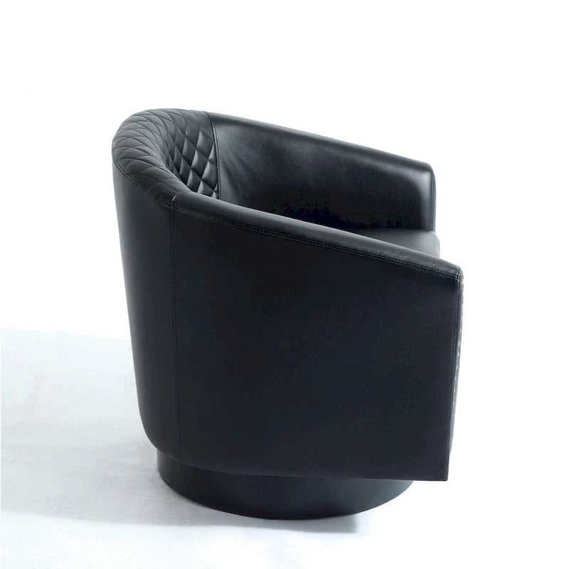 Fauteuil pivotant moderne en similicuir avec clous décoratifs