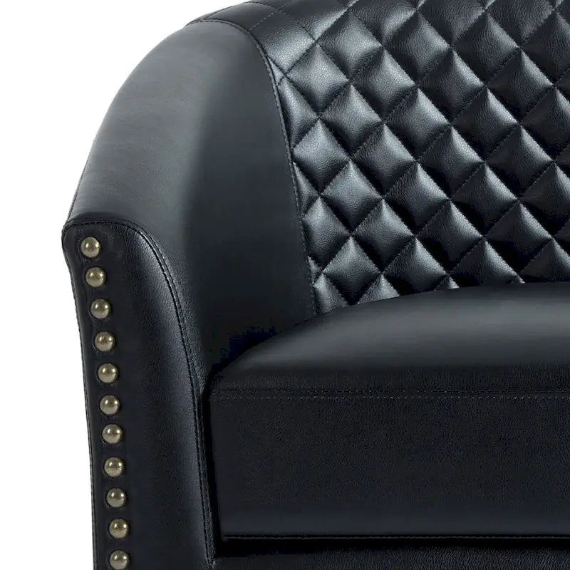 Fauteuil pivotant moderne en similicuir avec clous décoratifs