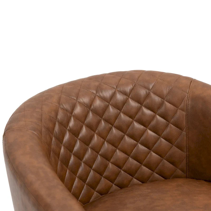 Fauteuil pivotant moderne en similicuir avec clous décoratifs