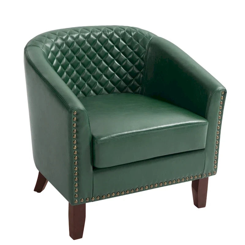 Fauteuil pivotant moderne en similicuir avec clous décoratifs