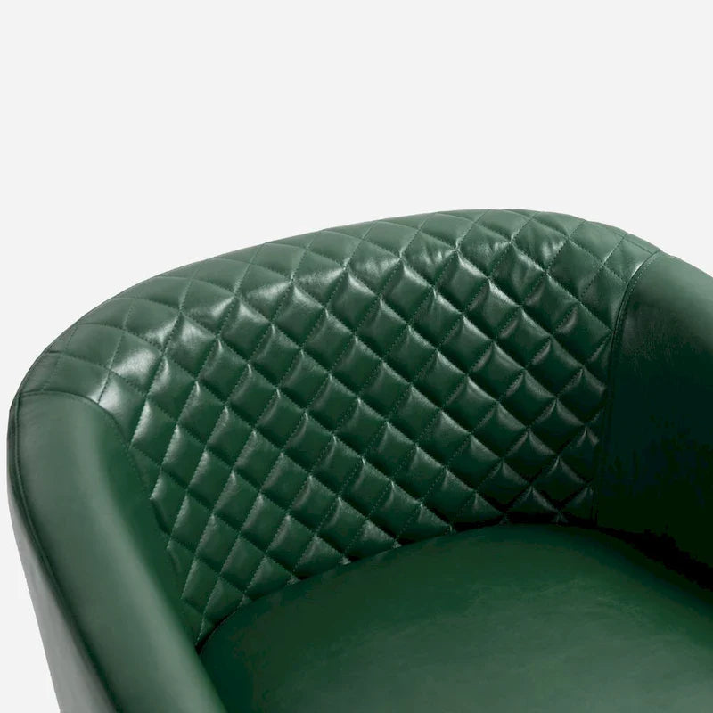 Fauteuil pivotant moderne en similicuir avec clous décoratifs