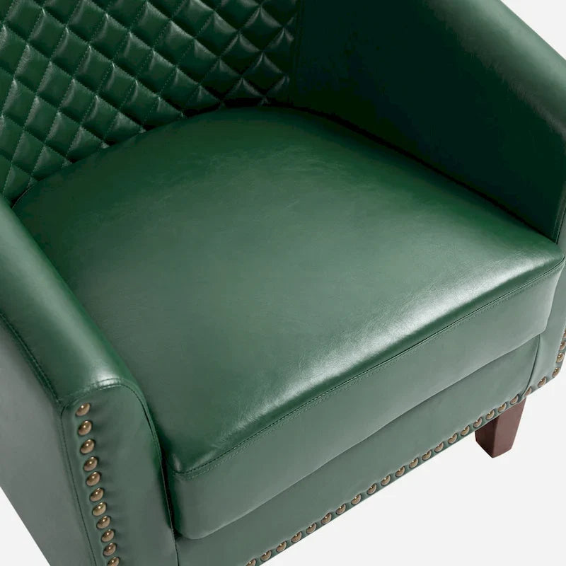 Fauteuil pivotant moderne en similicuir avec clous décoratifs