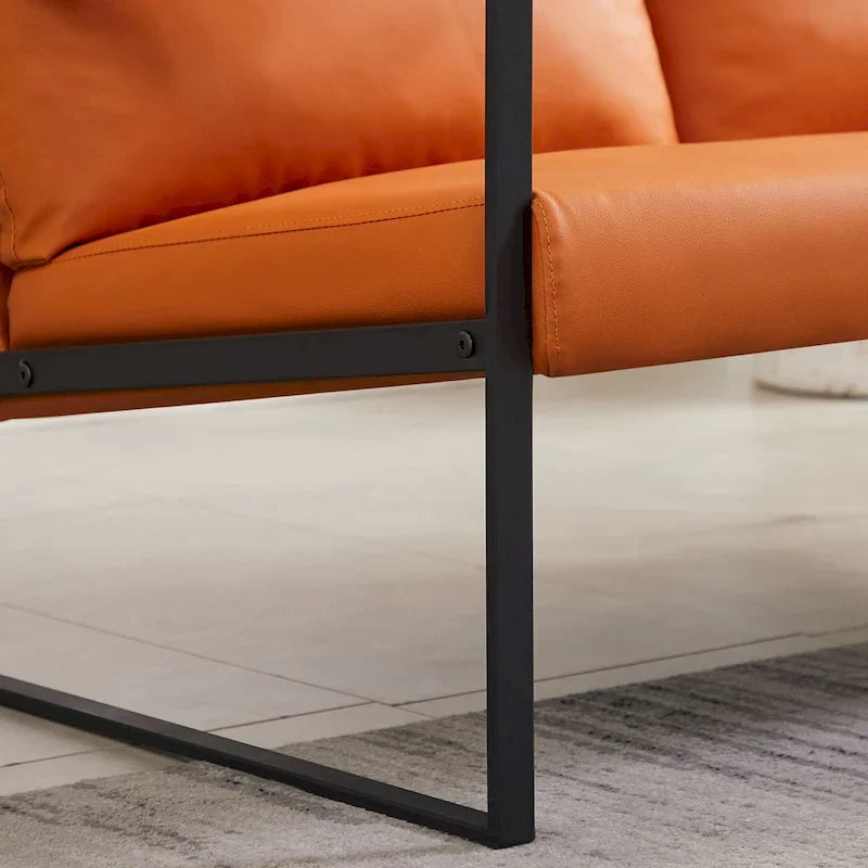 Fauteuil d'appoint avec dossier et coussin d'assise extra épais, chaises de canapé