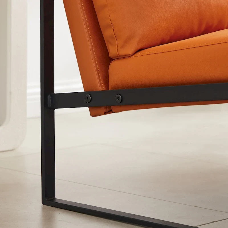 Fauteuil d'appoint avec dossier et coussin d'assise extra épais, chaises de canapé