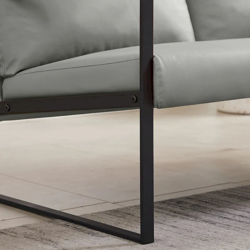Fauteuil d'appoint avec dossier et coussin d'assise extra épais, chaises de canapé