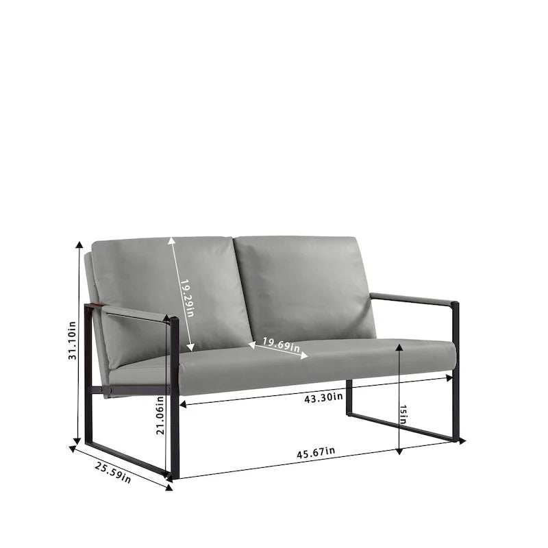 Fauteuil d'appoint avec dossier et coussin d'assise extra épais, chaises de canapé